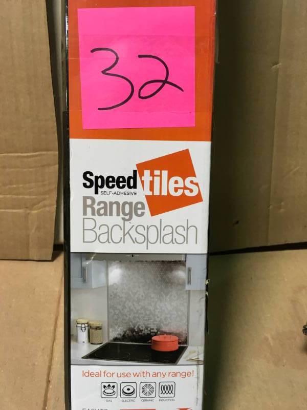 lot 32 image: Inoxia SpeedTiles Hexagonia Stainless 29-58 in. x 30.47 in. x 5 mm Self-Adhesiv not used