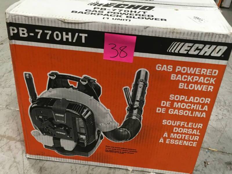 lot 38 image: ECHO 234 MPH 756 CFM 63.3cc Gas 2-Stroke Cycle Backpack Leaf Blower with Hip Throttle not used