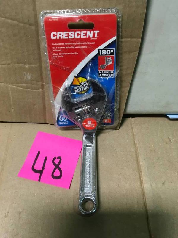 lot 48 image: Crescent 8 in. Ratcheting Flex Adjustable Wrench in good condition