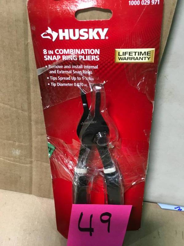 lot 49 image: Husky 8 in. Snap Ring Pliers in like new condition