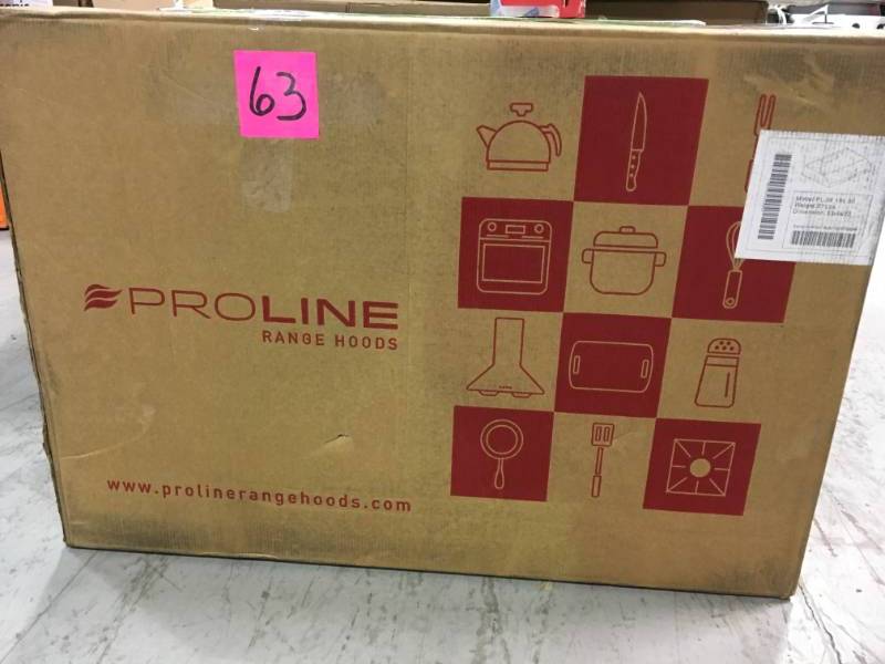 lot 63 image: 30 in. 600 CFM Under Cabinet Range Hood with Light in Stainless Steel not used