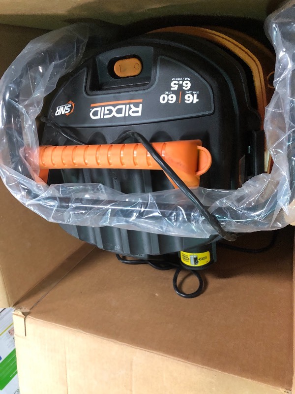 lot 108 image: RIDGID 16 Gal. 6.5-Peak HP WetDry Vacuum used in working conditions