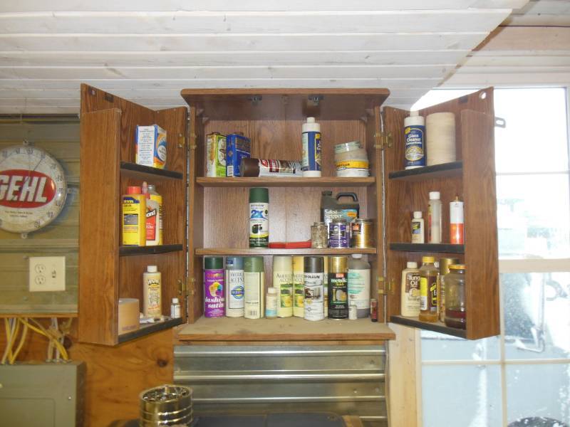 lot 37 image: Wood cabinet, contents NOT included...