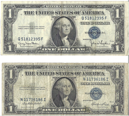 Two Dollar Silver Certificates - 1935 D &E