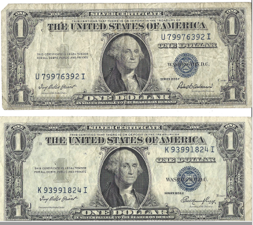 Two Dollar Silver Certificates - 1935 E & F