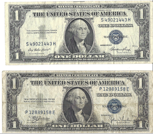 Two Dollar Silver Certificates - 1935 C & E