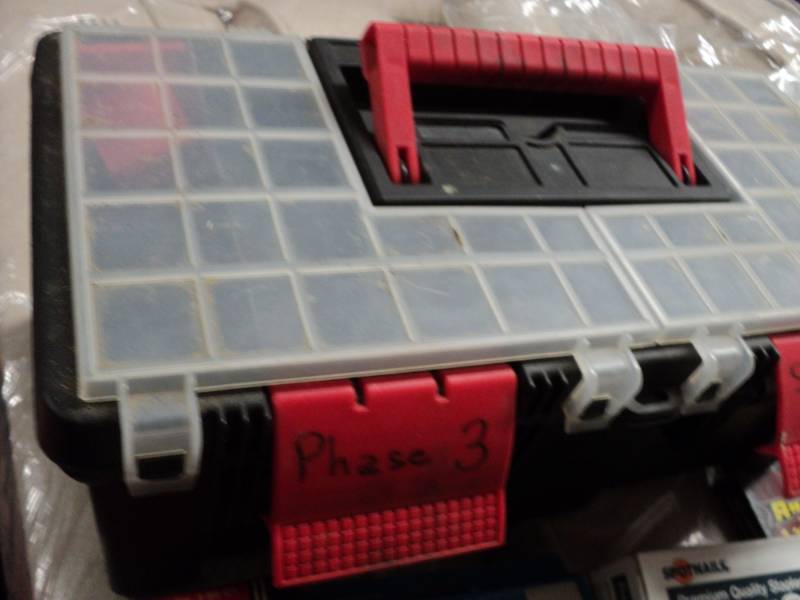 lot 6 image: tool box, staplers and various size...