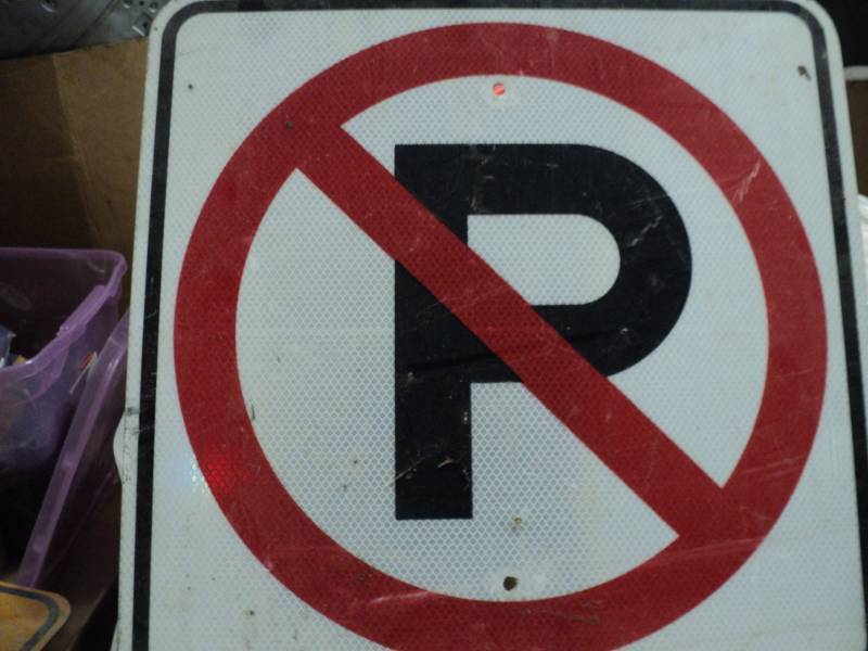 lot 42 image: 18 square No Parking metal sign...