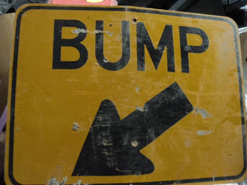 lot 43 image: 24 x 18 Bump metal sign...