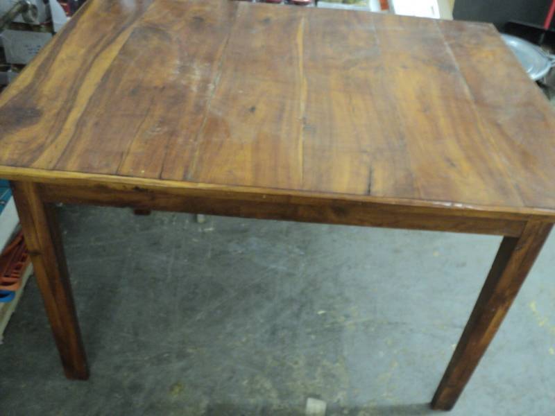 lot 111 image: wood table 46 x 35x 30 needs tig...
