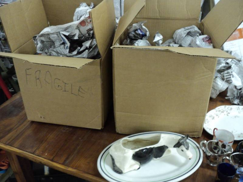 lot 114 image: 2 mystery boxes of glassware- items...