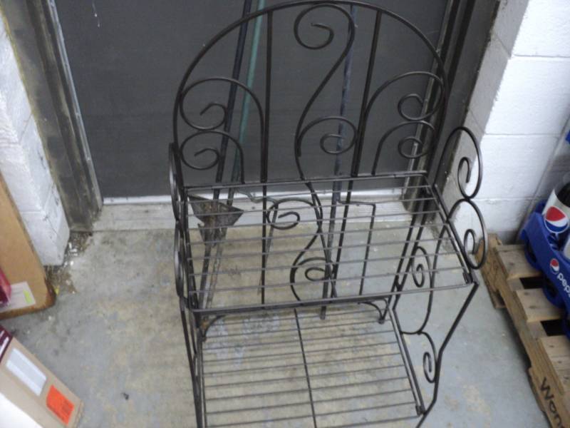 lot 117 image: wire shelf and 3 shephards hooks...