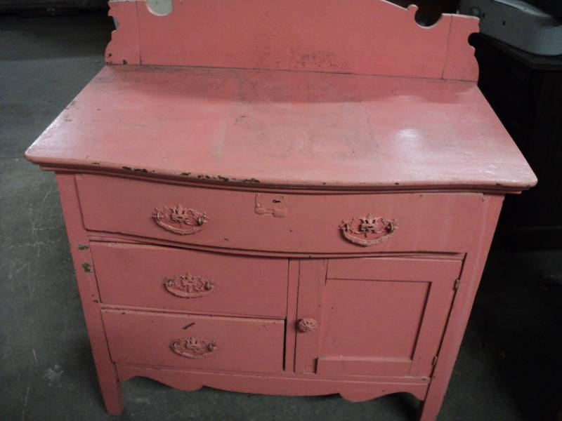 lot 160 image: Painted vintage cabinet...