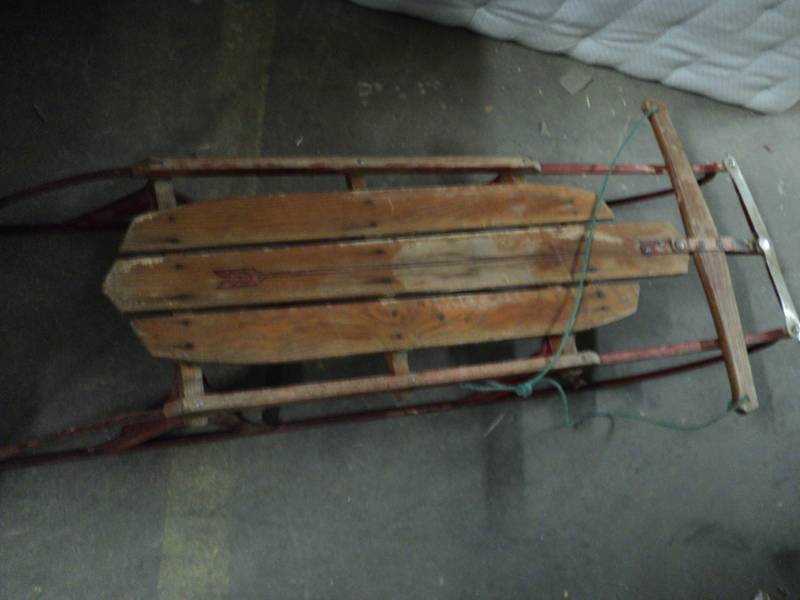 lot 197 image: metal and wood sled flexible flyer ...