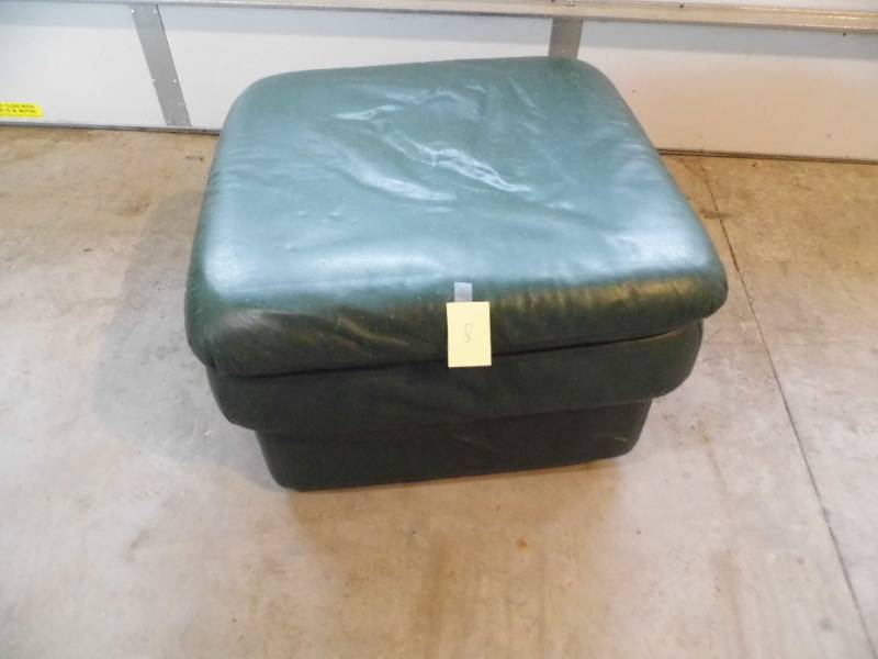 Green Leather Ottoman