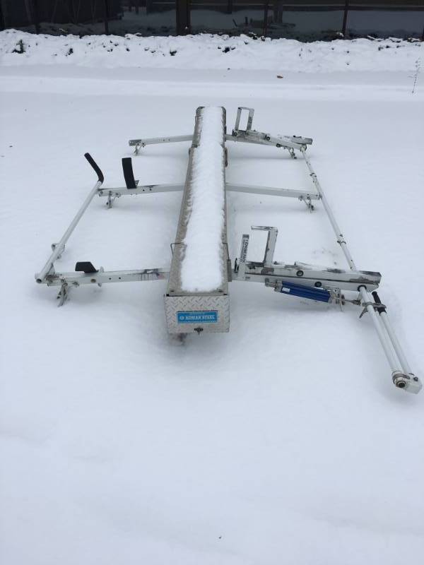 lot 5 image: ADRIAN STEEL LADDER RACK - GREAT CONDITION -  COMPLETE BUYER PULLED OFF VAN DID NOT NEED IT