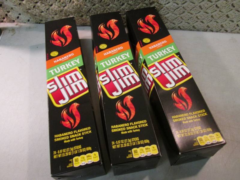 3 Boxes of 24 each Slim Jim Snack S...