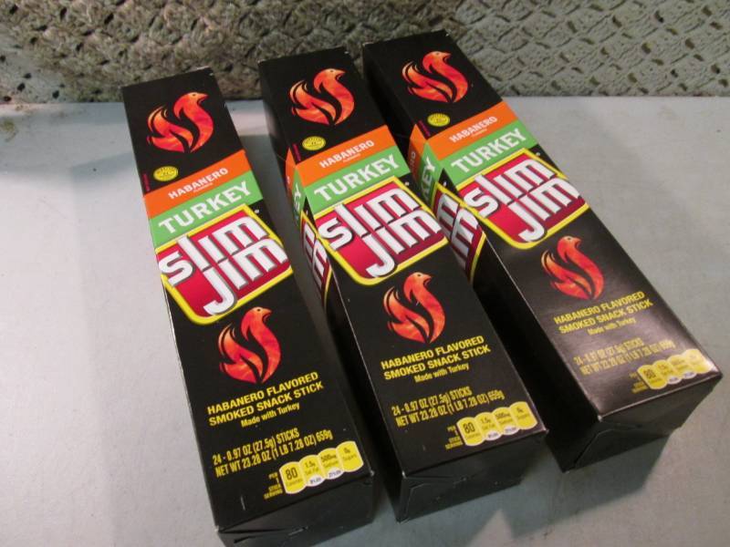 3 Boxes of 24 each Slim Jim Snack S...