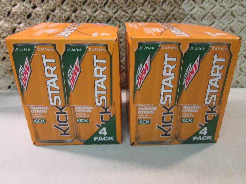 2 - 4-Packs of Mtn Dew Kick Start O...