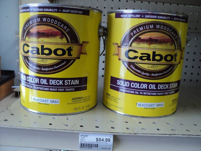 lot 4 image: 2 cans of Cabot Solid Color Oil Dec...