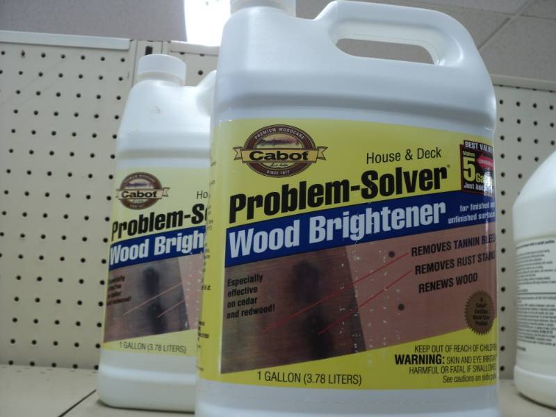 lot 24 image: 2 bottles of Cabot Wood Brightener...