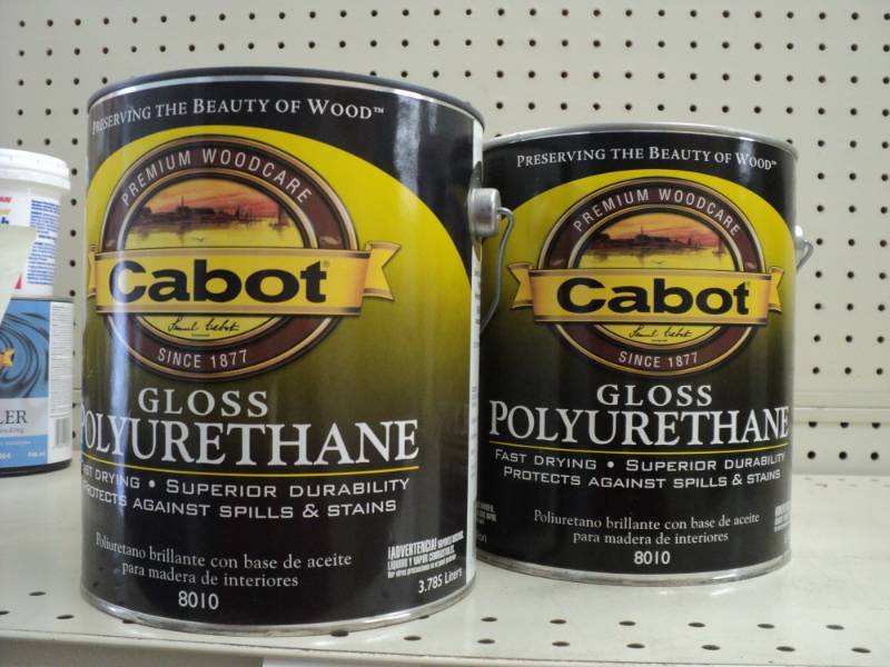 lot 35 image: 2 cans of Cabot Gloss Polyurethane...