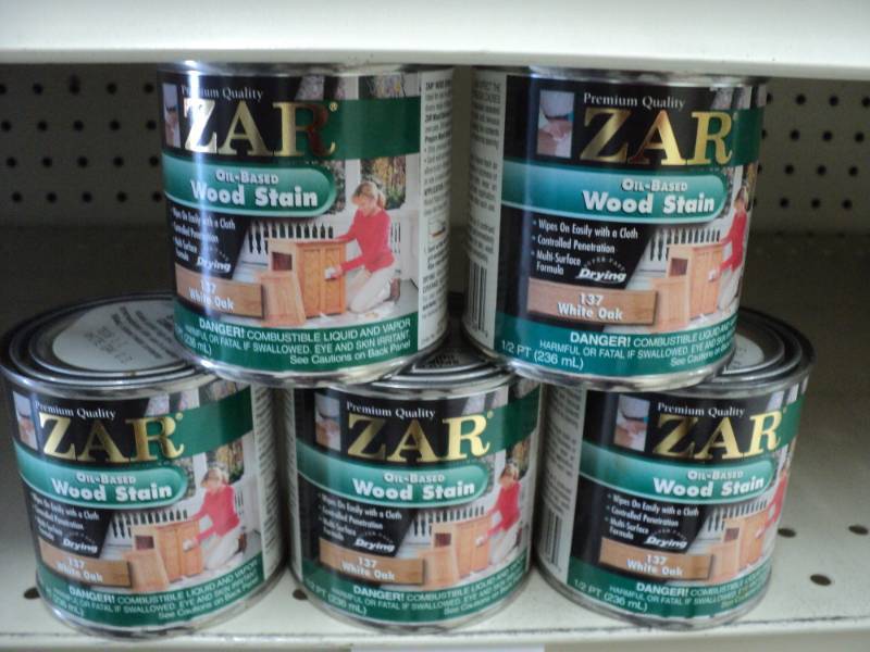 lot 57 image: 5 cans of Zar Oil Based Wood Stain-...