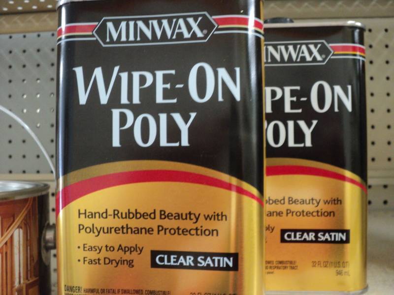 lot 62 image: 2 Minwax Wipe On Poly, Clear Stain,...