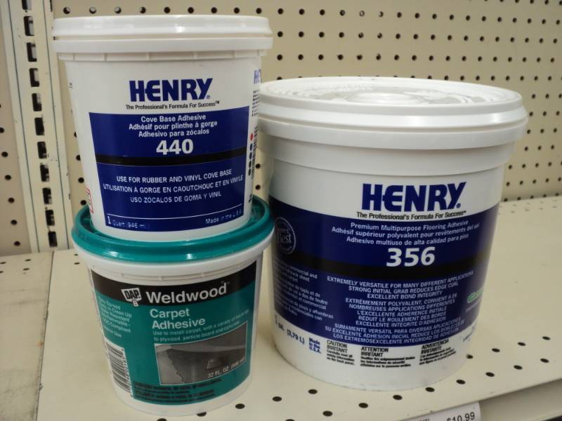 lot 106 image: set of 3  Henry Flooring Adhesive,...