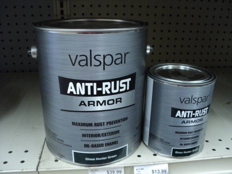 lot 154 image: 2 cans Valspar Anti Rust Armor Glos...