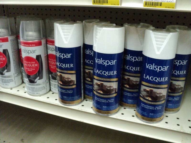 lot 169 image: 9 cans fo Valspar High Glosss Lacqu...
