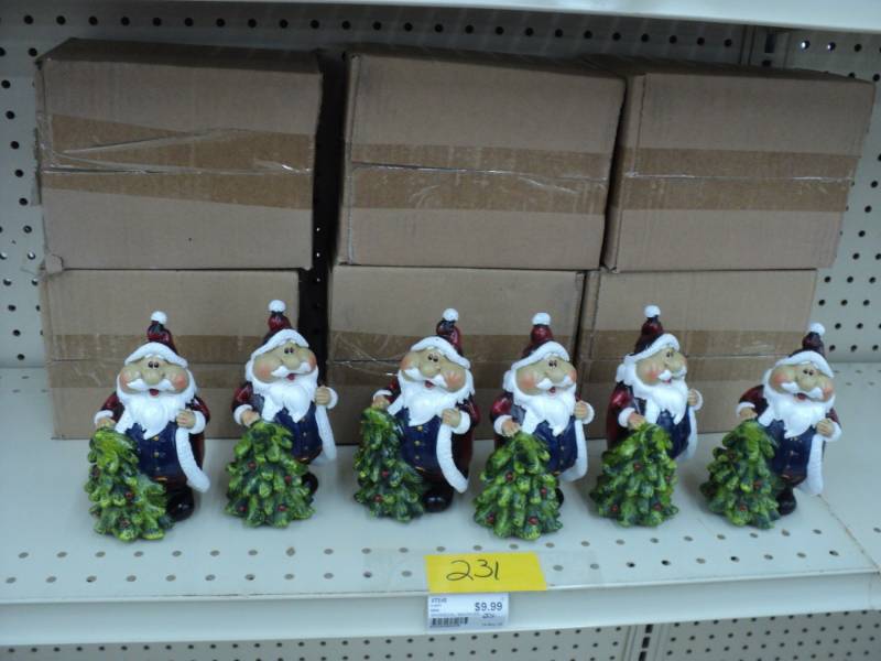 lot 231 image: 6 Santas with Trees Figurines...