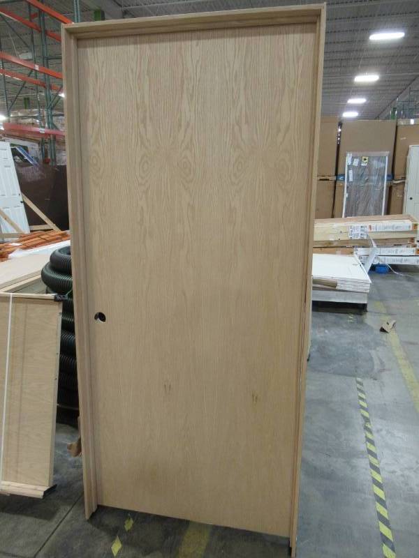 lot 32 image: Reliabilt Unfinished Prehung Oak Finish Hollow Core Door, Right Handed Inswing, 687695, 36