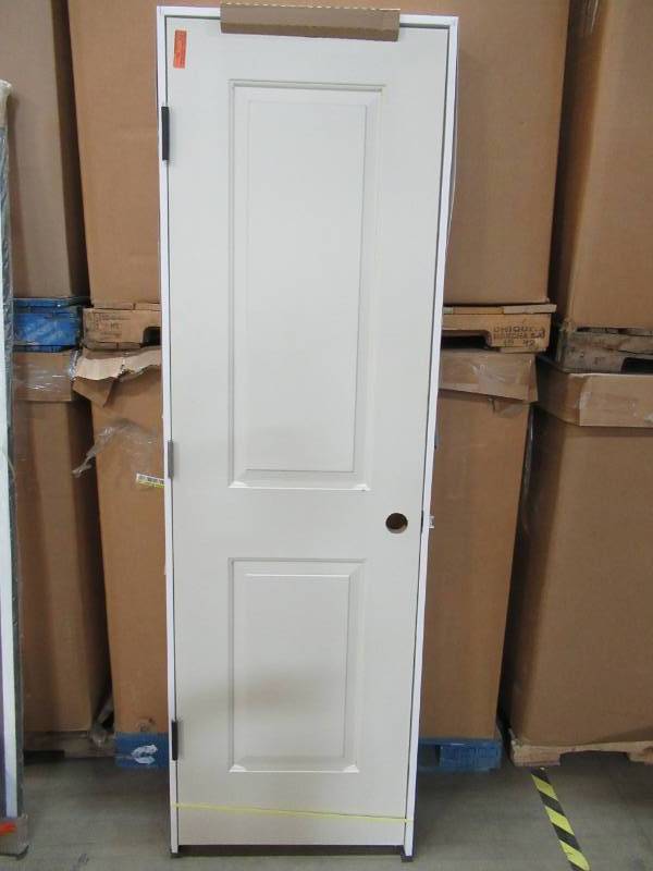 lot 43 image: ReliaBilt White 2-Panel Square Hollow Core Molded Composite Slab Door (Common 24-in X 80-in) RH 237842
