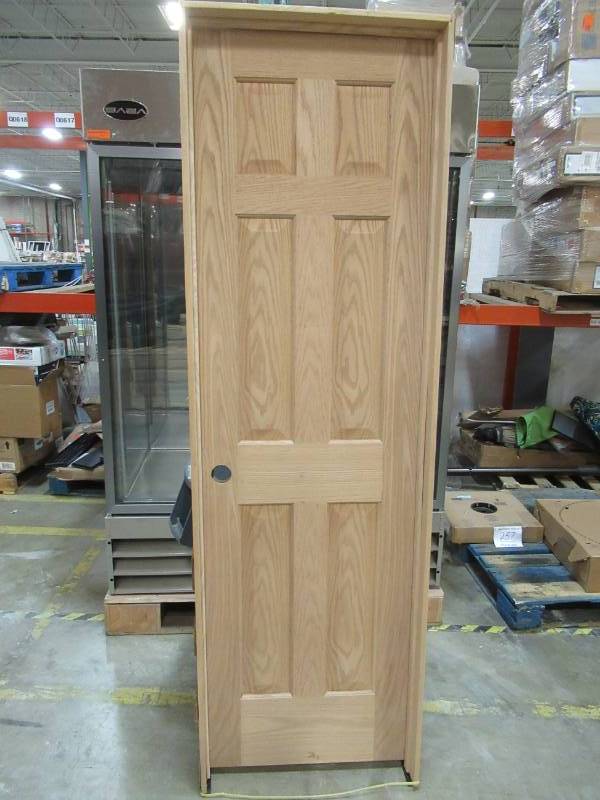lot 46 image: Reliabilt Unfinished 6 Panel Oak Solid Wood Door, 24, Right Handed, 687697