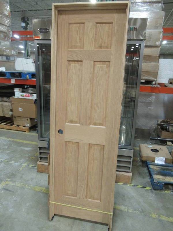 lot 48 image: Reliabilt Unfinished 6 Panel Oak Solid Wood Door, 24, Right Handed, 687697
