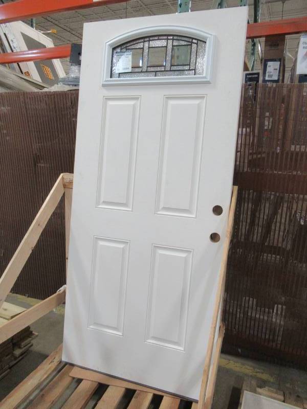 lot 50 image: 36 4 Panel Fiberglass Exterior Slab With Light and Double Bore.