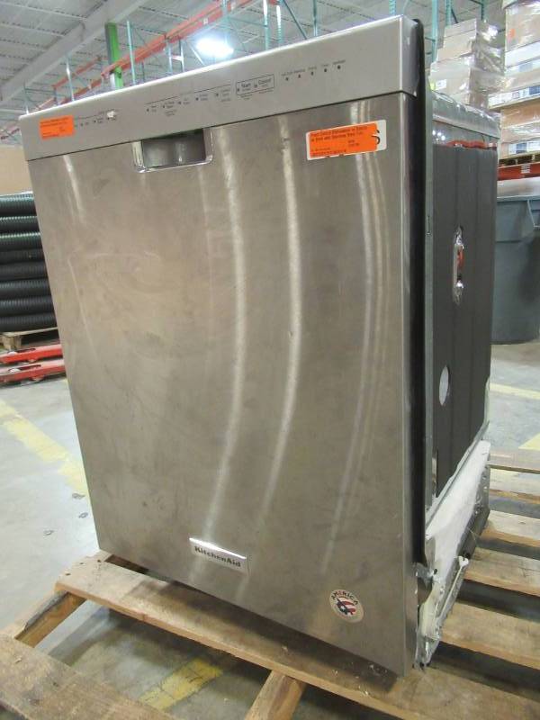 lot 68 image: KitchenAid Front Control Dishwasher in Stainless Steel with Stainless Steel Tub, ProWash Cycle, 46 dBA - BAD TIMER BOARD