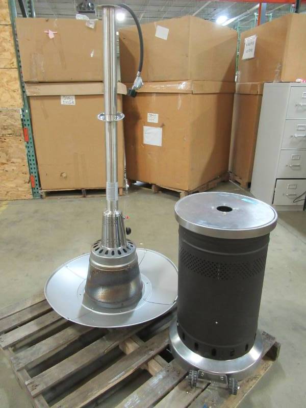 lot 83 image: Garden Treasures 47,000-BTU Mocha Steel Floorstanding Liquid Propane Patio Heater PG183H