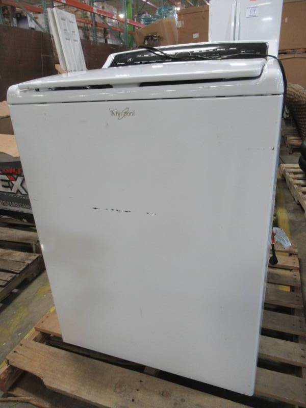 lot 93 image: Whirlpool Cabrio 4.8 cu. ft. High-Efficiency White Top Load Washing Machine DAMAGED - BAD TIMER BOARD