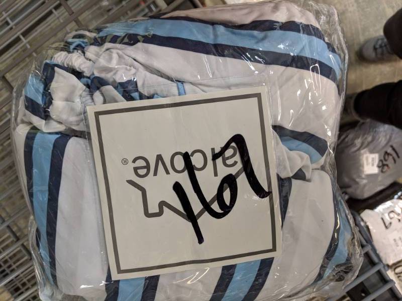 lot 167 image: alcove Pattern Benzoyl Peroxide Resistant Microfiber Sheet Set - Twin Blue Stripe