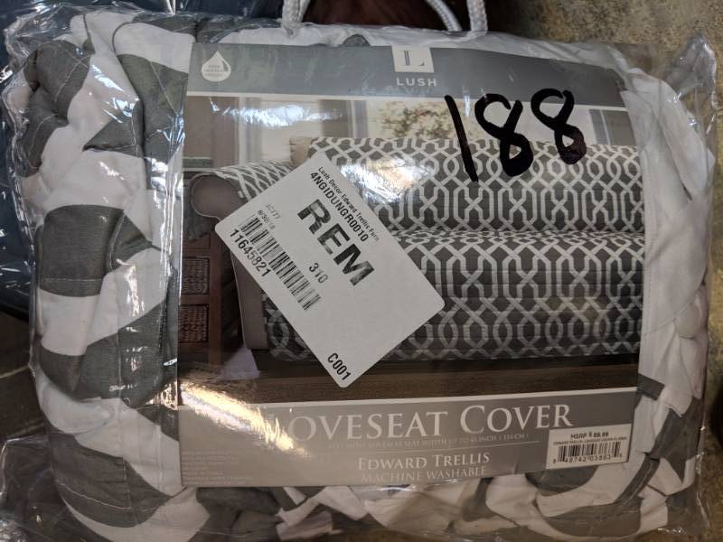 lot 188 image: Lush Decor Edward Trellis Loveseat Protector - Gray