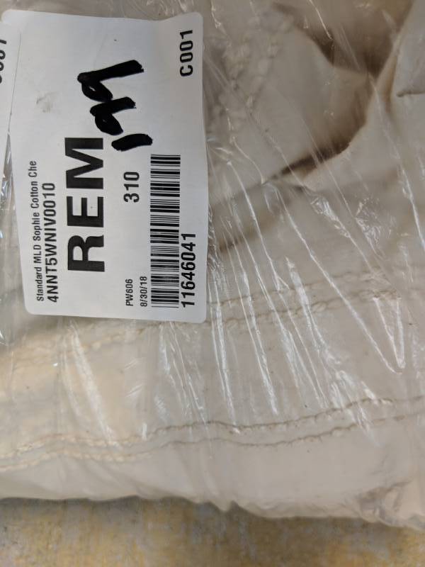 lot 199 image: McLeland Design Sophie Cotton Chenille Sham - Standard Ivory