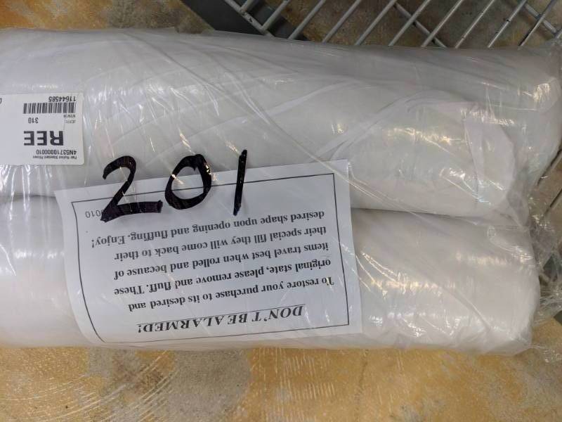 lot 201 image: Pair Rolled Standard Pillows