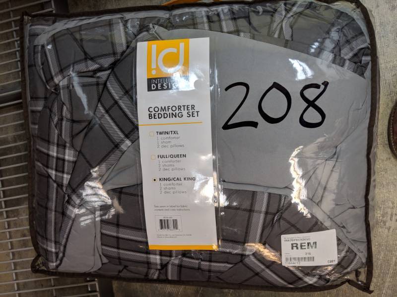 lot 208 image: Intelligent Design Campbell 5-Pc. Comforter Set - Gray, KingCal. King