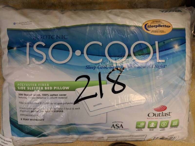 lot 218 image: IsoCool Side Sleeper Pillow - Standard