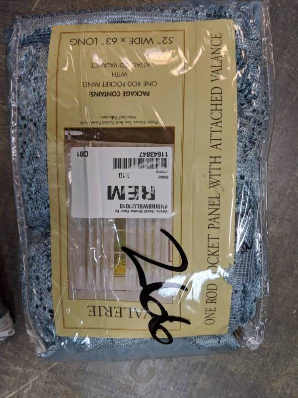 lot 266 image: United Valerie 104 x 63 Window Panel Pair - Blue