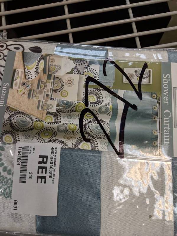 lot 272 image: Popular Home Suzanni Shower Curtain - Aqua