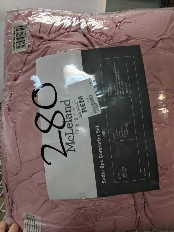 lot 280 image: McLeland Design Sadie Pink 8-Pc. Textured Comforter Set - King