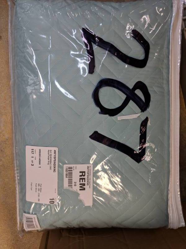 lot 287 image: alcove Reversible Coverlet Set - King AquaTaupe
